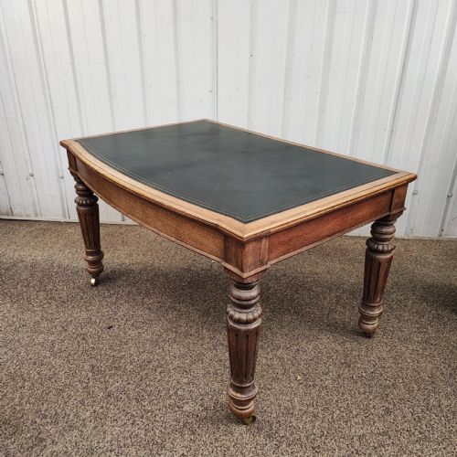 19C BLEACHED OAK LIBRARY TABLE - ADDITIONAL PHOTO 1