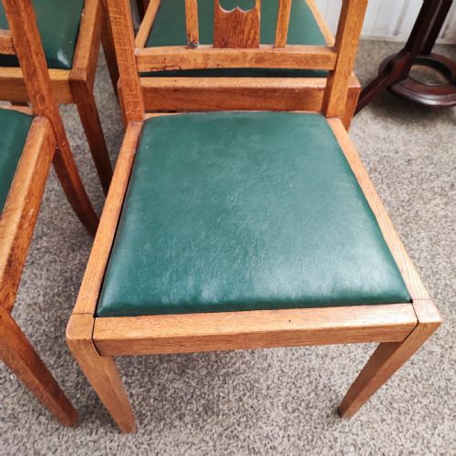 SET OF 6 GOLDEN OAK ARTS AND CRAFTS DINING CHAIRS - ADDITIONAL PHOTO 1