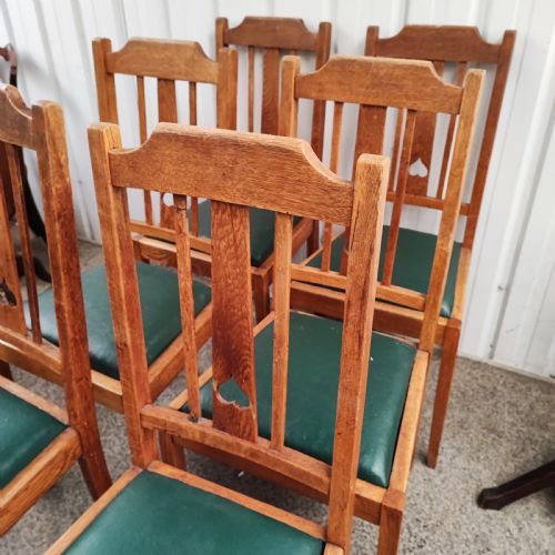 SET OF 6 GOLDEN OAK ARTS AND CRAFTS DINING CHAIRS - ADDITIONAL PHOTO 4
