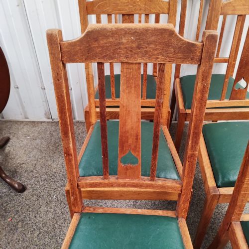 SET OF 6 GOLDEN OAK ARTS AND CRAFTS DINING CHAIRS - ADDITIONAL PHOTO 5