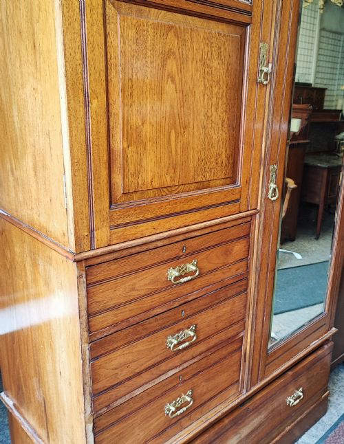GOOD EDWARDIAN MAHOGANY COMPACTUM WARDROBE - ADDITIONAL PHOTO 1
