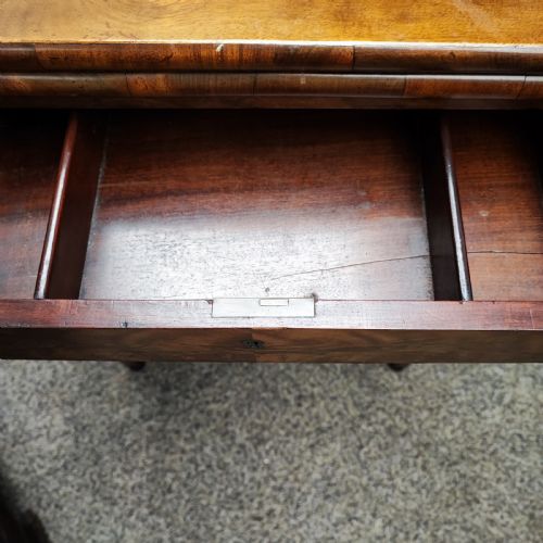 ANTIQUE SMALL FRENCH CHARLESX MAHOGANY LAMP CARD TABLE - ADDITIONAL PHOTO 6