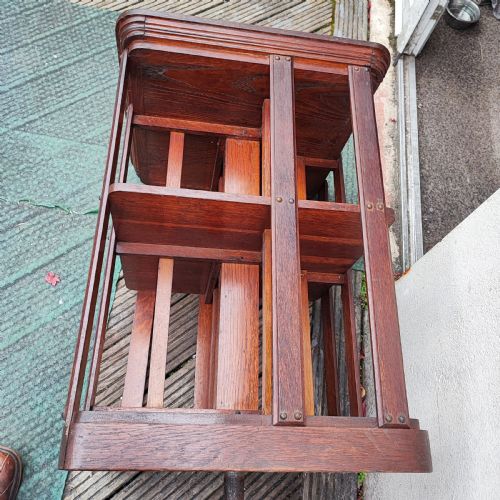 FINE EDWARDIAN OAK REVOLVING BOOKCASE - ADDITIONAL PHOTO 6