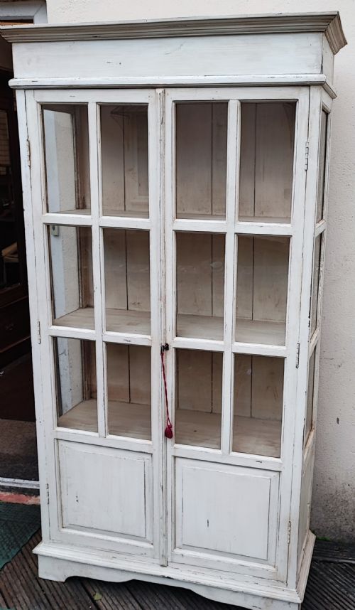 SUPERB SCANDINAVIAN PAINTED PINE BOOKCASE CABINET - ADDITIONAL PHOTO 3