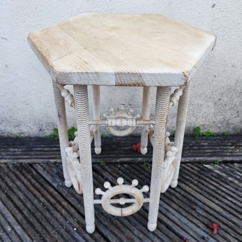 SMALL PAINTED ARTS AND CRAFTS OCCASIONAL SIDE TABLE - ADDITIONAL PHOTO 5