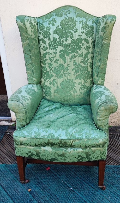 SUPERB ANTIQUE WING ARM CHAIR - ADDITIONAL PHOTO 3