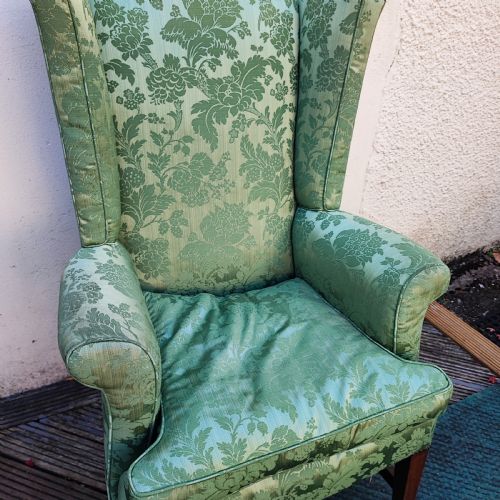 SUPERB ANTIQUE WING ARM CHAIR - ADDITIONAL PHOTO 5