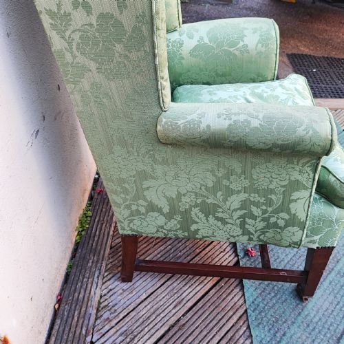 SUPERB ANTIQUE WING ARM CHAIR - ADDITIONAL PHOTO 7