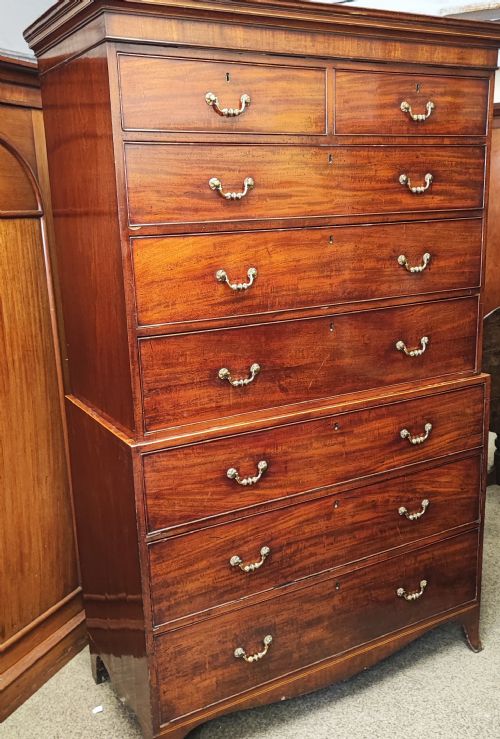 A FINE GEORGIAN CHEST ON CHEST FROM THE CHANNEL ISLANDS - ADDITIONAL PHOTO 5