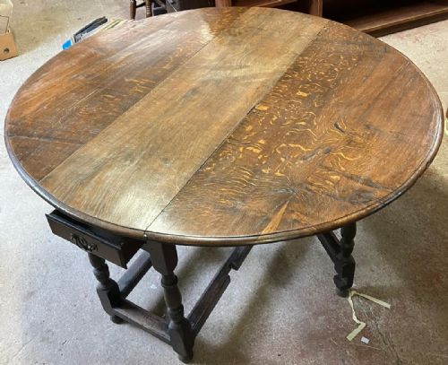 18C OAK GATE LEG TABLE OF LARGE SIZE - ADDITIONAL PHOTO 4