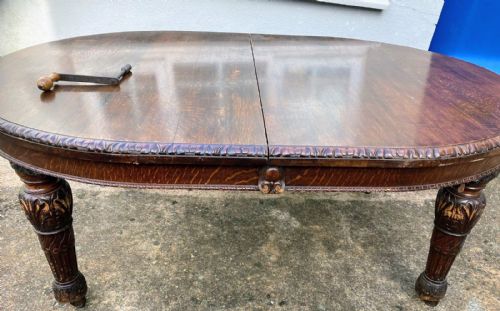 SUPERB OVAL OAK WILLIAM IV 2 LEAF EXTENDING DINING TABLE - ADDITIONAL PHOTO 1