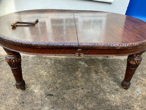 SUPERB OVAL OAK WILLIAM IV 2 LEAF EXTENDING DINING TABLE - ADDITIONAL PHOTO 3