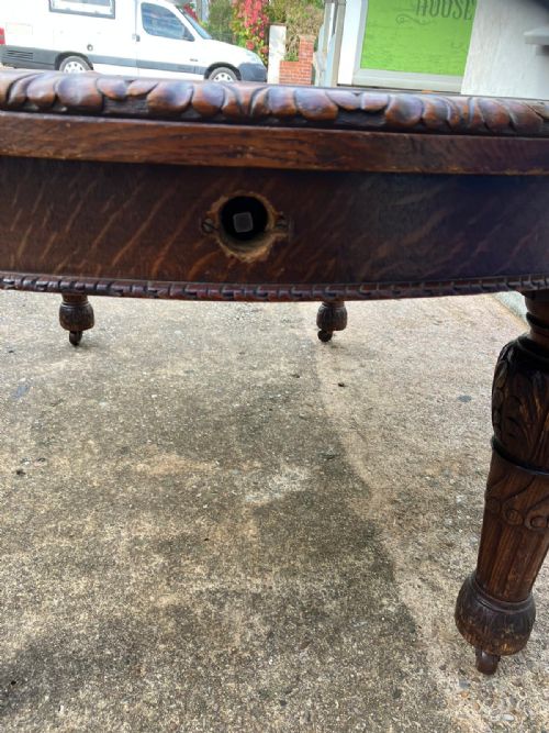 SUPERB OVAL OAK WILLIAM IV 2 LEAF EXTENDING DINING TABLE - ADDITIONAL PHOTO 5