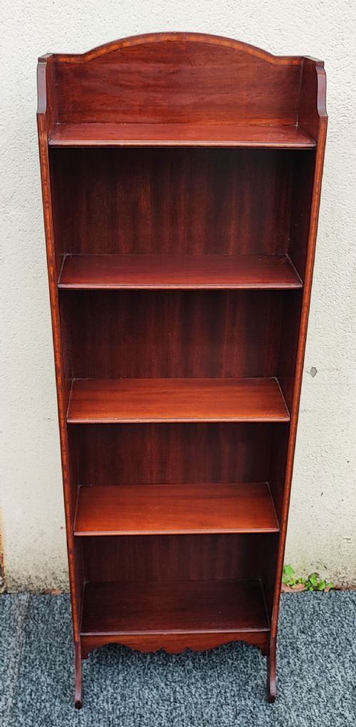 EDWARDIAN PAIR OF MAHOGANY OPEN BOOKCASES - ADDITIONAL PHOTO 4