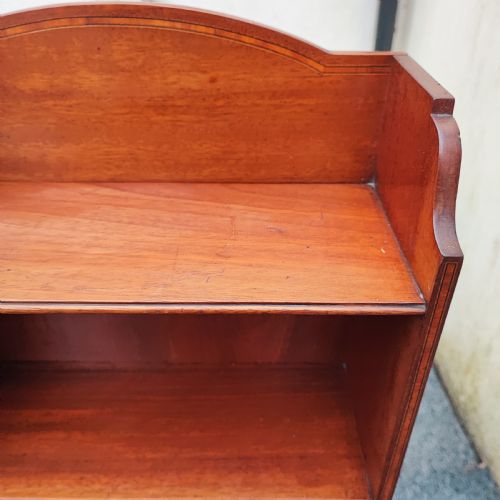 EDWARDIAN INLAID MAHOGANY OPEN BOOKCASE - ADDITIONAL PHOTO 5