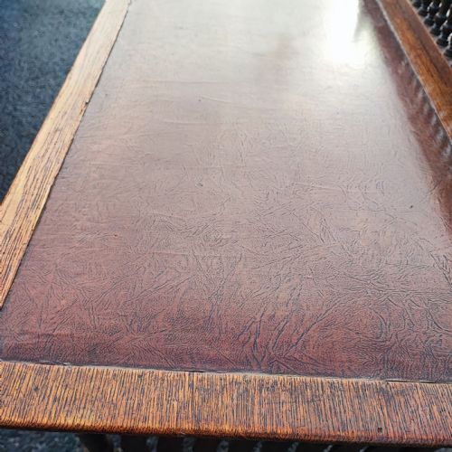 LIBERTY OF LONDON OAK ARTS AND CRAFTS WRITING TABLE - ADDITIONAL PHOTO 6