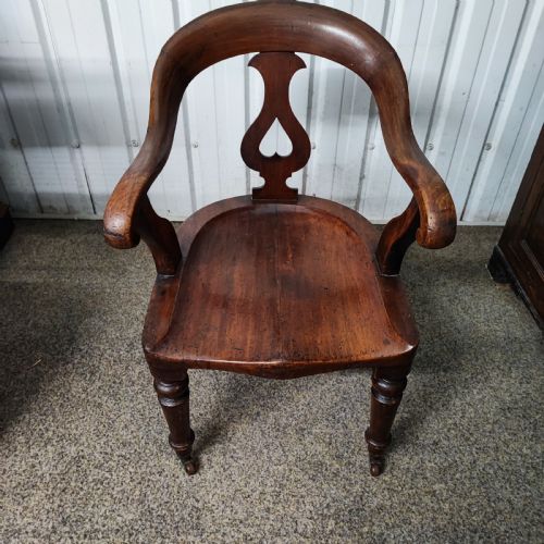 ANTIQUE MAHOGANY DESK CHAIR - ADDITIONAL PHOTO 1