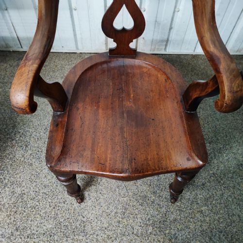 ANTIQUE MAHOGANY DESK CHAIR - ADDITIONAL PHOTO 3