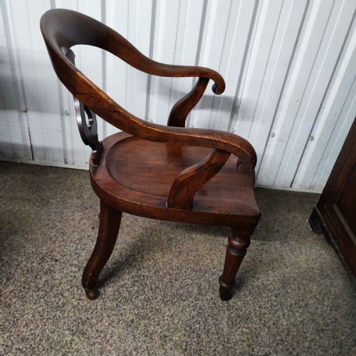 ANTIQUE MAHOGANY DESK CHAIR - ADDITIONAL PHOTO 6