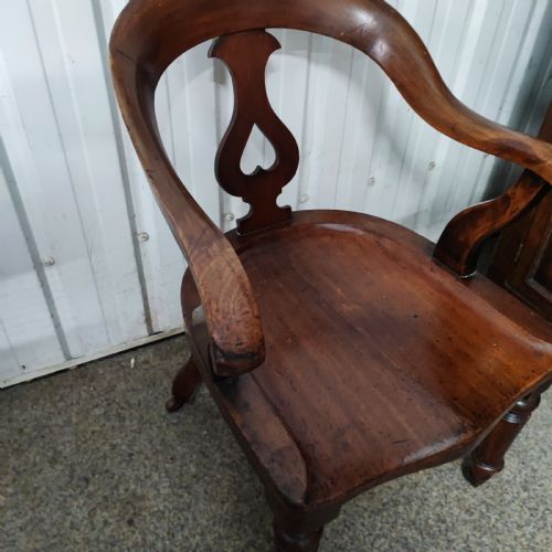 ANTIQUE MAHOGANY DESK CHAIR - ADDITIONAL PHOTO 7