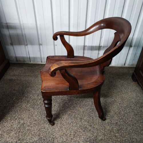 ANTIQUE MAHOGANY DESK CHAIR - ADDITIONAL PHOTO 8
