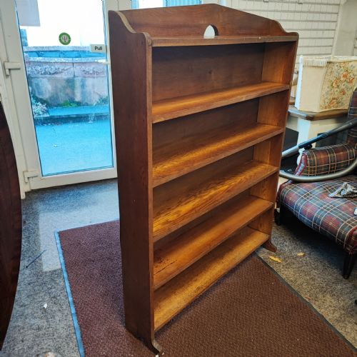 EDWARDIAN OAK OPEN BOOKCASE - ADDITIONAL PHOTO 1