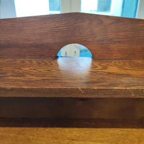 EDWARDIAN OAK OPEN BOOKCASE - ADDITIONAL PHOTO 4
