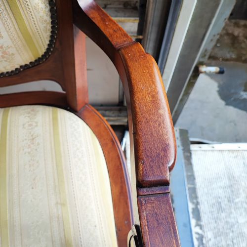 FINE PAIR OF ANTIQUE DESK LIBRARY ARM CHAIRS - ADDITIONAL PHOTO 1