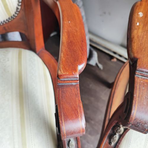 FINE PAIR OF ANTIQUE DESK LIBRARY ARM CHAIRS - ADDITIONAL PHOTO 4