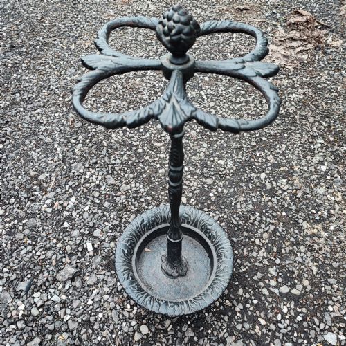 ANTIQUE CAST IRON STICK STAND MARKS KENRICK TO BASE