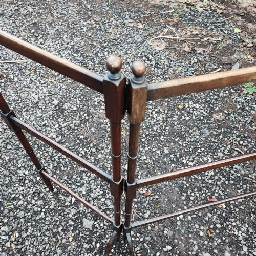 EDWARDIAN MAHOGANY DOUBLE TOWEL RAIL - ADDITIONAL PHOTO 1