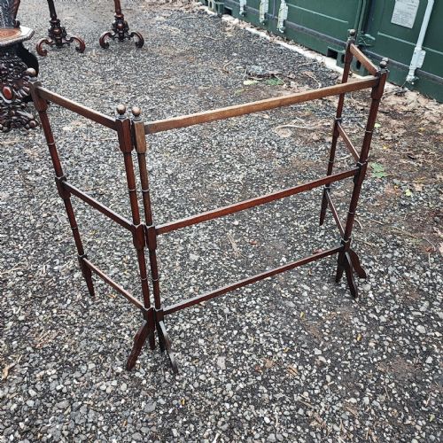 EDWARDIAN MAHOGANY DOUBLE TOWEL RAIL - ADDITIONAL PHOTO 2
