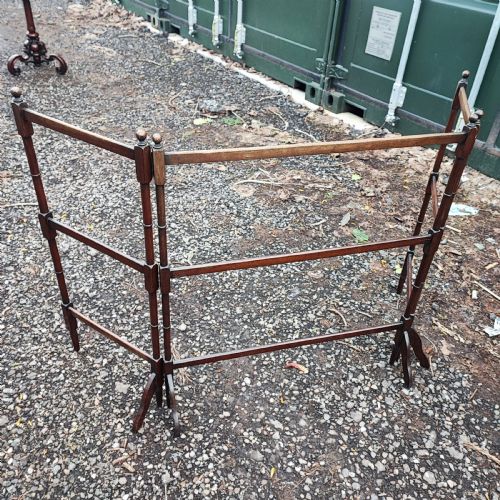 EDWARDIAN MAHOGANY DOUBLE TOWEL RAIL - ADDITIONAL PHOTO 3