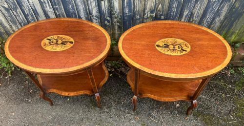 SUPERB AND RARE PAIR OF EDWARDIAN INLAID SIDE TABLES - ADDITIONAL PHOTO 4