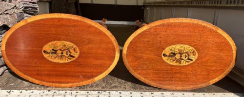 SUPERB AND RARE PAIR OF EDWARDIAN INLAID SIDE TABLES - ADDITIONAL PHOTO 1