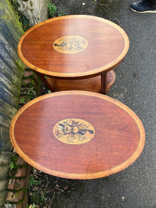 SUPERB AND RARE PAIR OF EDWARDIAN INLAID SIDE TABLES - ADDITIONAL PHOTO 2