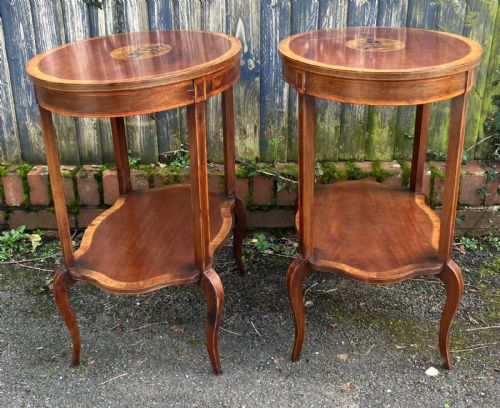 SUPERB AND RARE PAIR OF EDWARDIAN INLAID SIDE TABLES - ADDITIONAL PHOTO 3