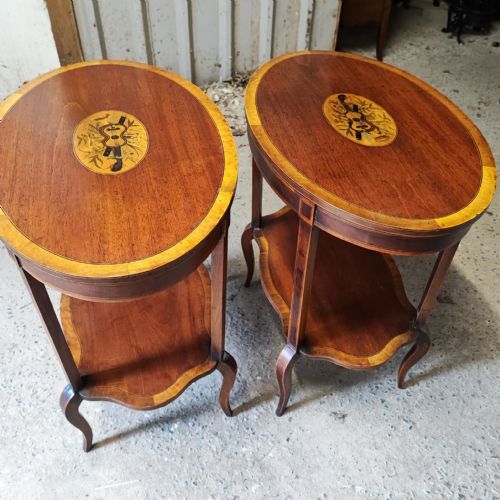 SUPERB AND RARE PAIR OF EDWARDIAN INLAID SIDE TABLES - ADDITIONAL PHOTO 5