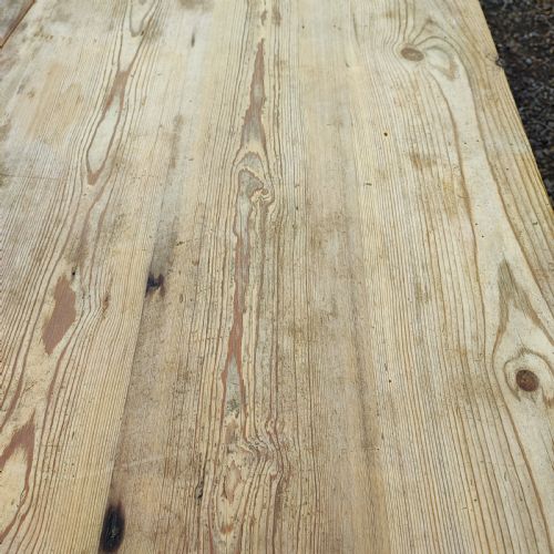 A FINE LARGE PINE REFECTORY HARVEST TABLE - ADDITIONAL PHOTO 2