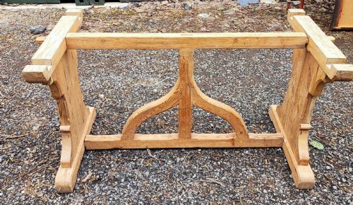 A FINE LARGE PINE REFECTORY HARVEST TABLE - ADDITIONAL PHOTO 4
