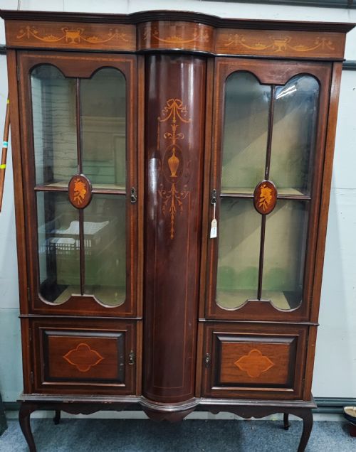 ATTRACTIVE EDWARDIAN INLAID DISPLAY CABINET - ADDITIONAL PHOTO 5