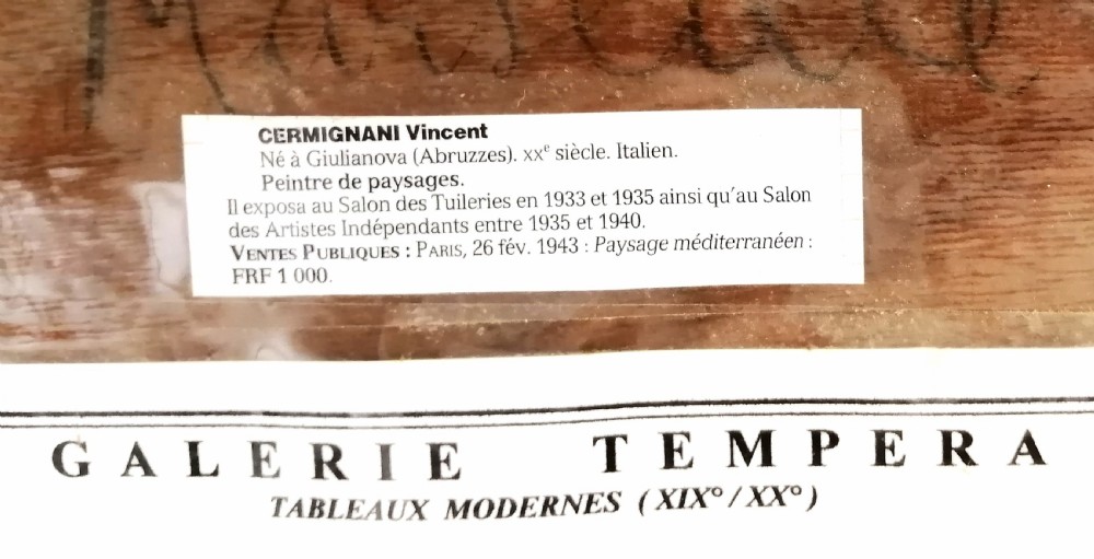 Oil by Vincent Cermignani ,port of Marseille.1930. View II