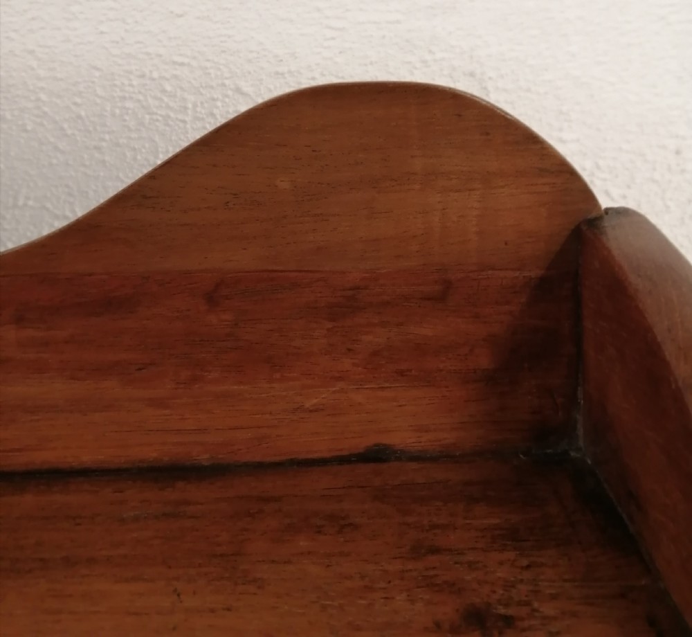 19c light mahogany ,hanging shelf . View IV