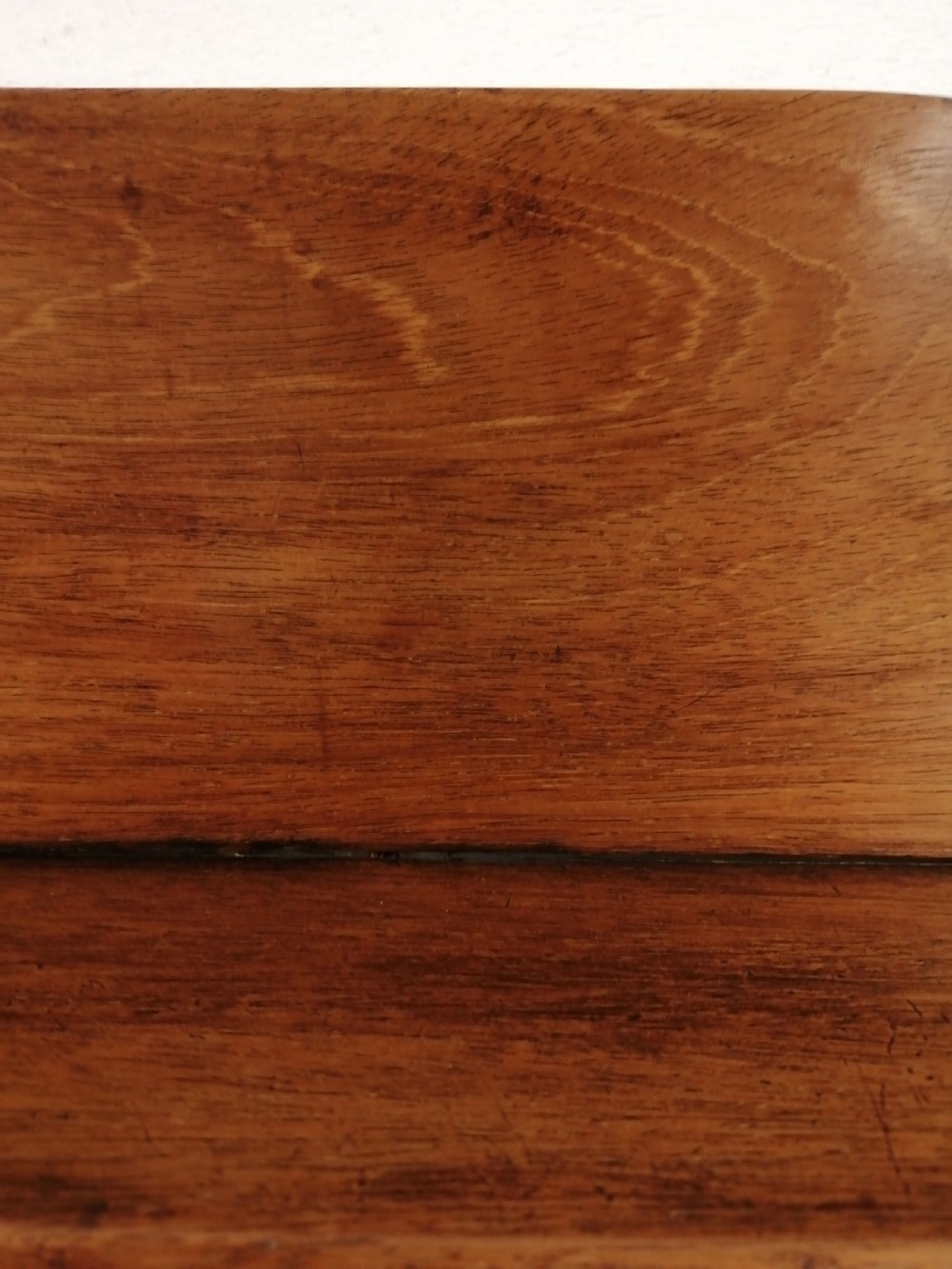 19c light mahogany ,hanging shelf . View V