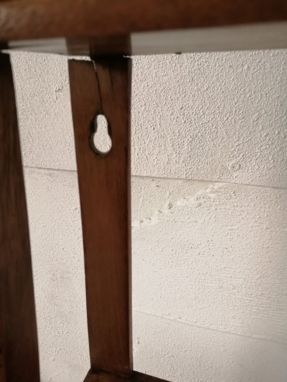 19c light mahogany ,hanging shelf . View VI