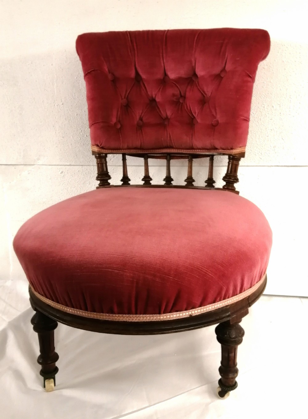 Victorian walnut occasional chair.