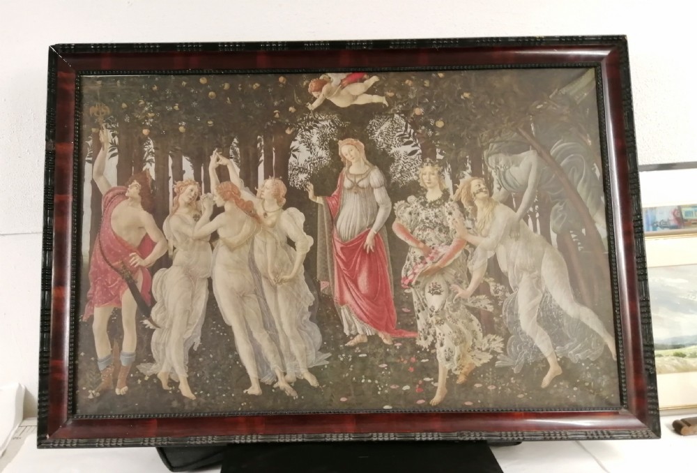 A large antique Midici print of Primavera.