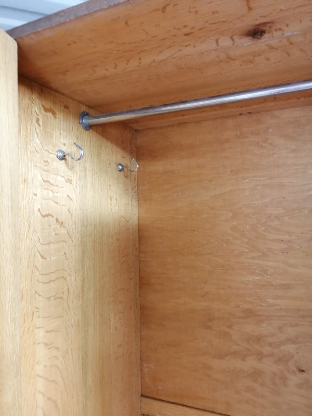 Art Deco limed oak wardrobe. in the style of heals View II