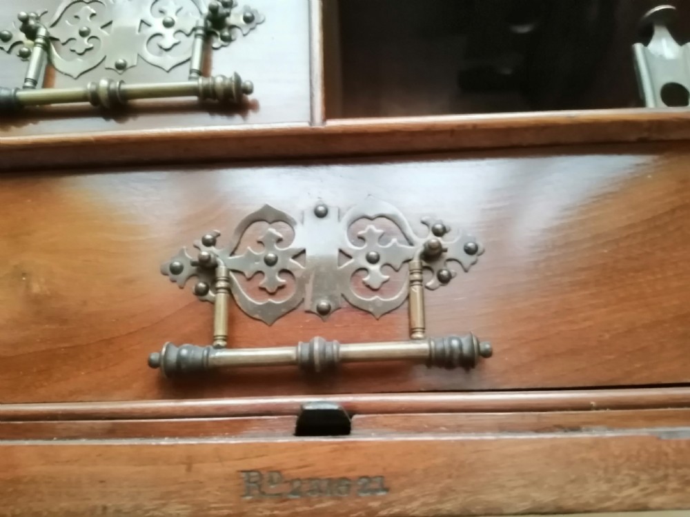 Victorian walnut table cabinet. humidor View IV