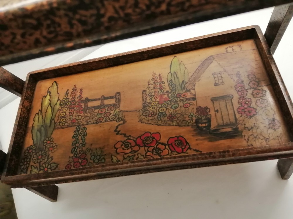 Painted cottage and garden 2 tier occasional table. View III